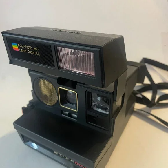 Vintage Polaroid 600 Land Camera, Autofocus 660 with Strap